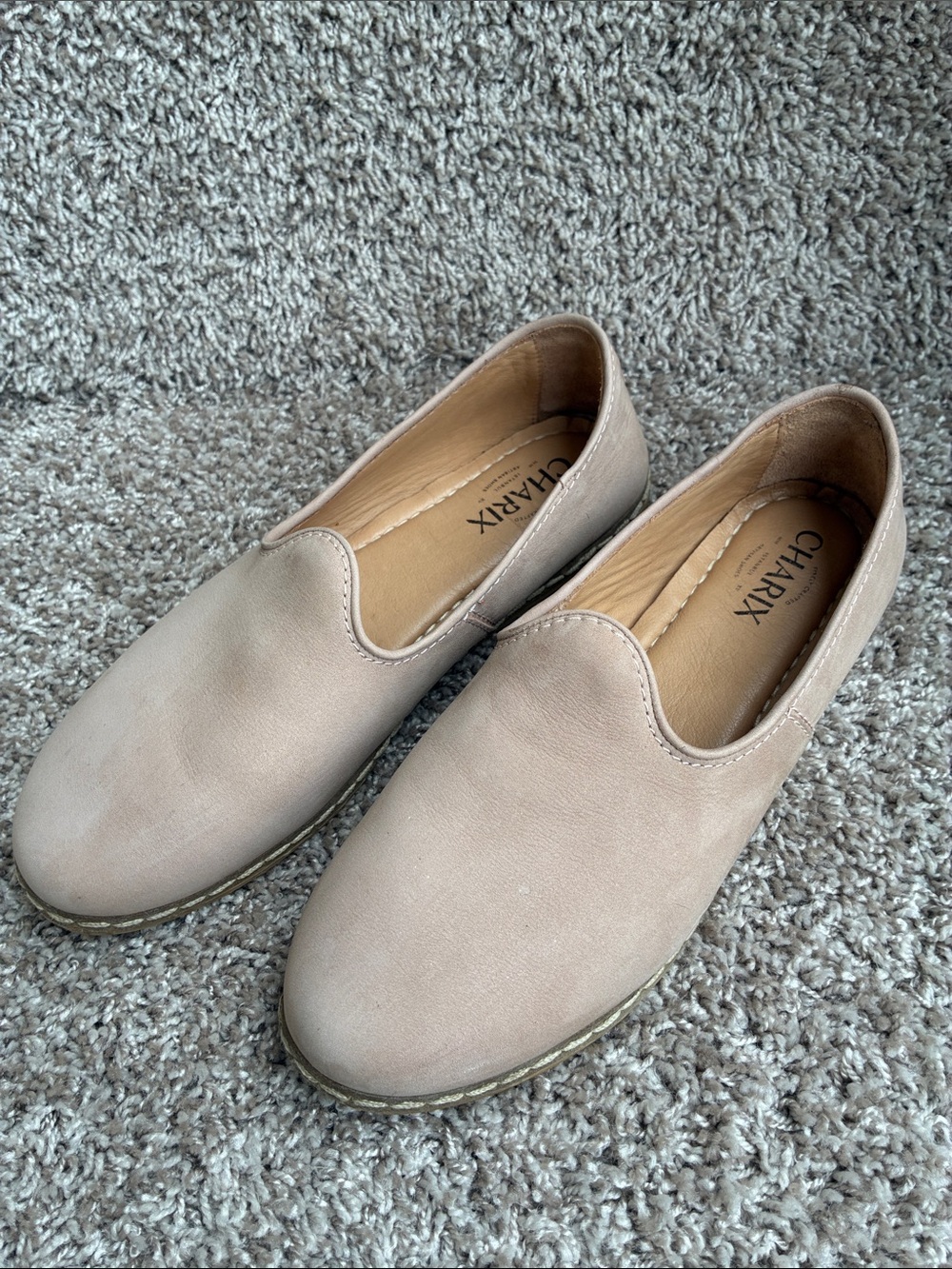 CHARIX Women’s Safari Beige Nubuck Slip-On Loafer size 40 EU